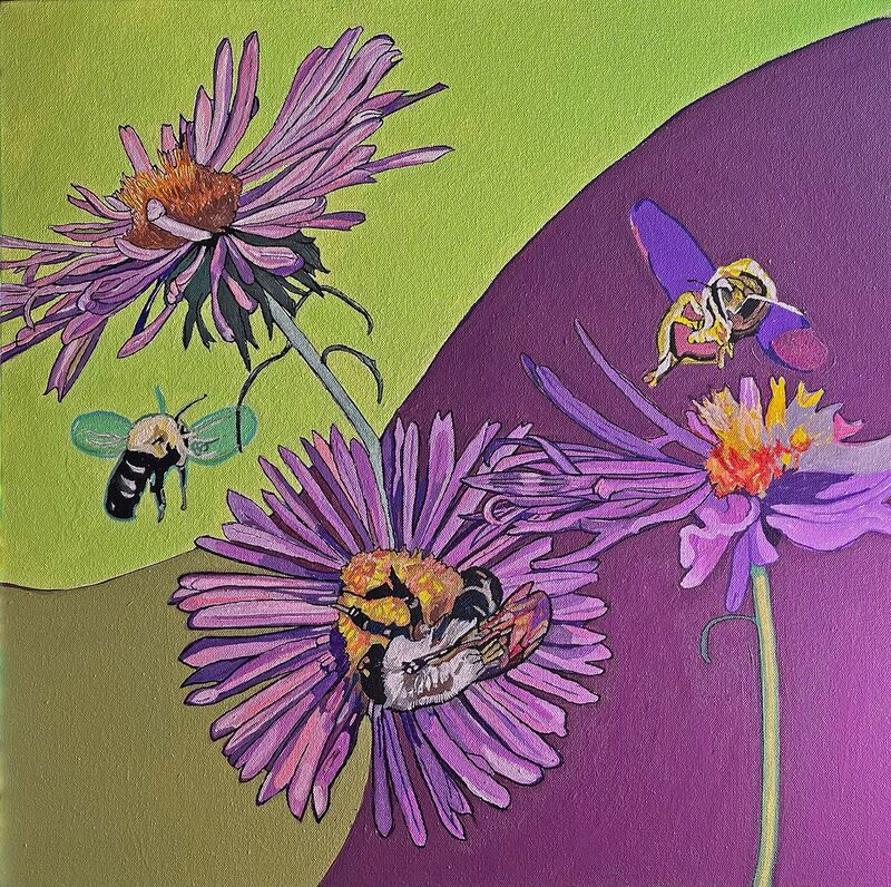 3 Bees on Aster